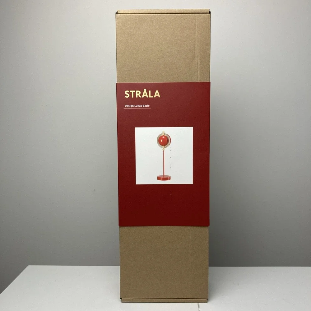 Ikea STRÅLA Strala LED Decorative Table Lamp Metal Battery Operated/Red New